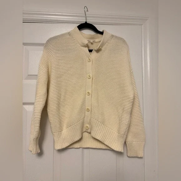 Alex Mill Women’s Button-Front Cardigan Sweater Cream Knit Size Small - Picture 14 of 15